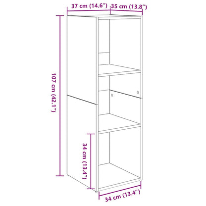 vidaXL TV-Schrankset Wandmontiert 3 pcs Artisan-Eiche 37 x 35 x 107 cm