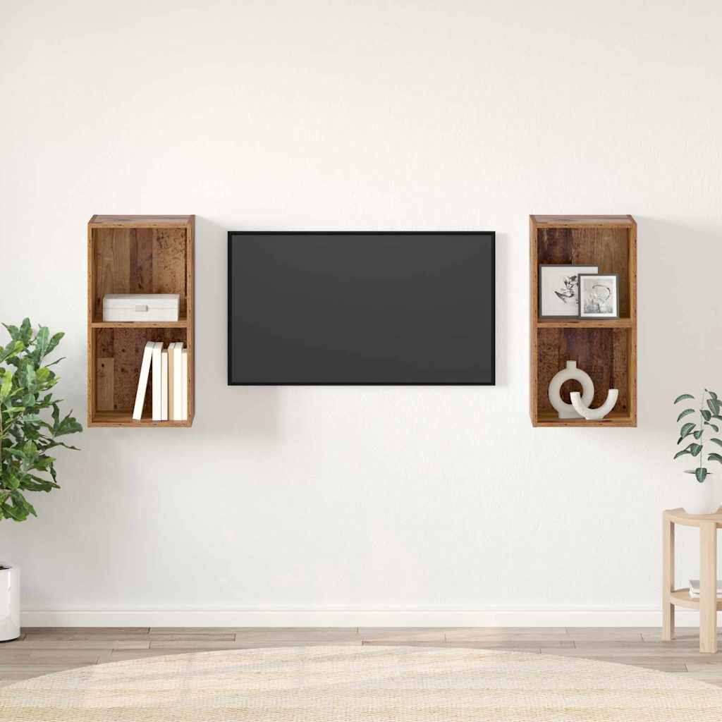 TV-Schrankset 2 pcs Altholz 37 x 37 x 72 cm Holzwerkstoff