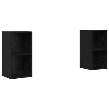 vidaXL TV-Schrankset 2 pcs Schwarz Eichen-Optik 37 x 37 x 72 cm