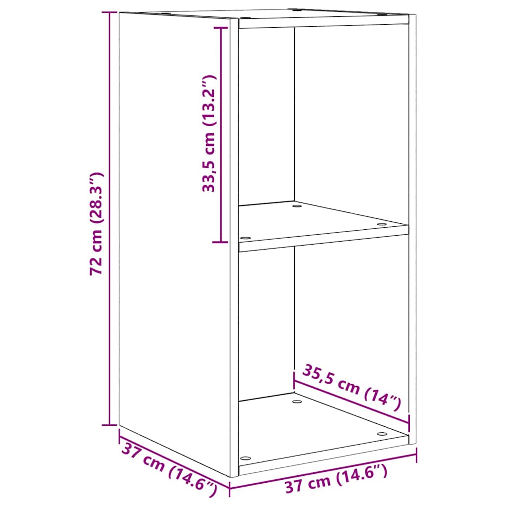 TV-Schrankset 2 pcs Schwarz Eichen-Optik 37 x 37 x 72 cm