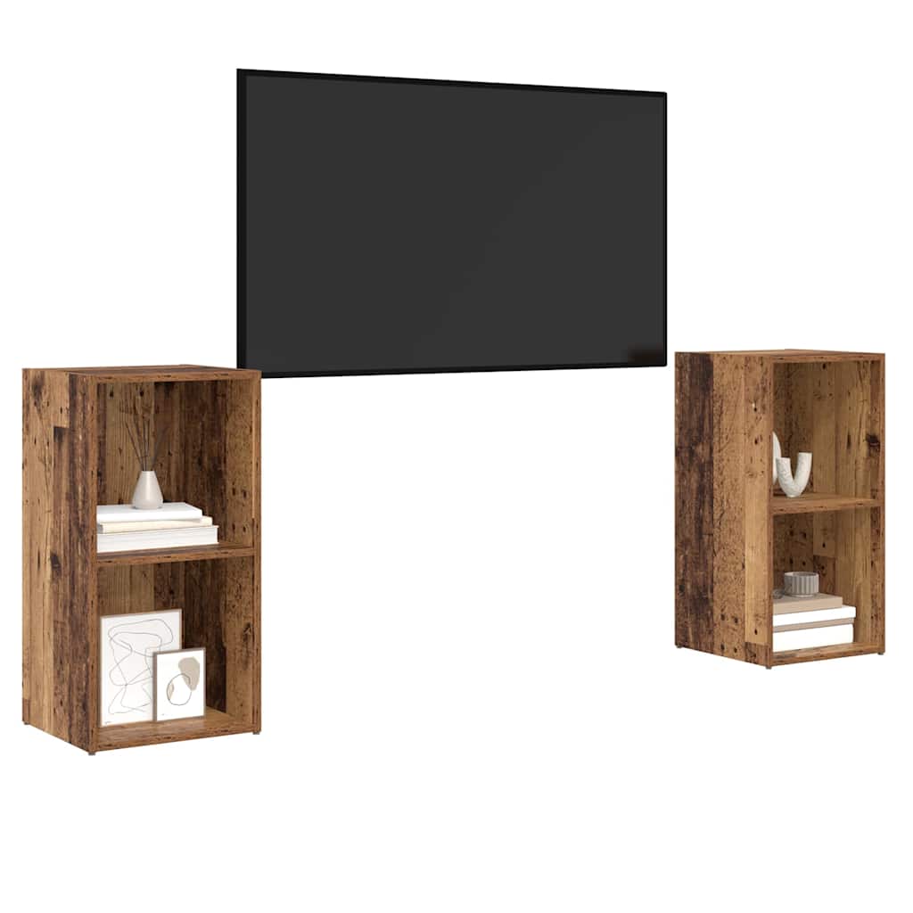 vidaXL TV-Schrankset 2 pcs Altholz 72 x 35 x 36,5 cm Holzwerkstoff