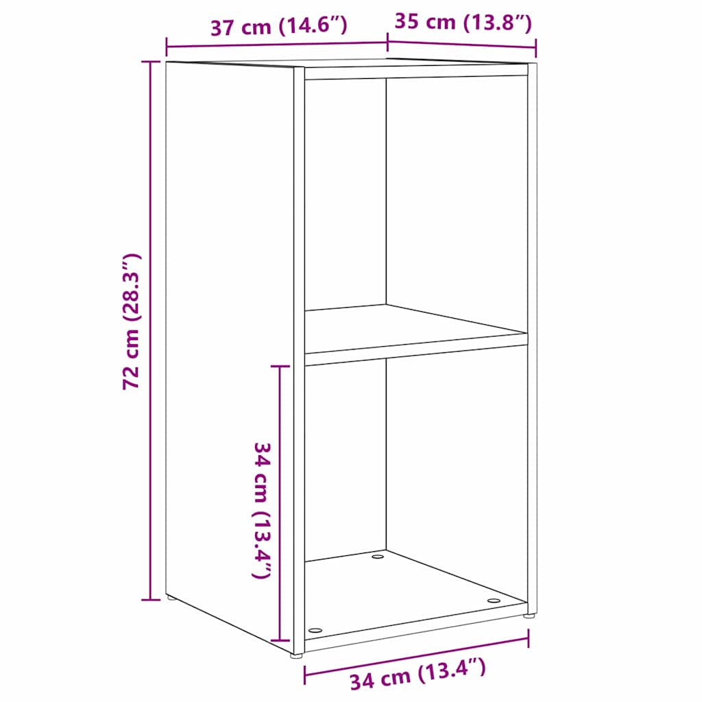 vidaXL TV-Schrankset 2 pcs Altholz 72 x 35 x 36,5 cm Holzwerkstoff