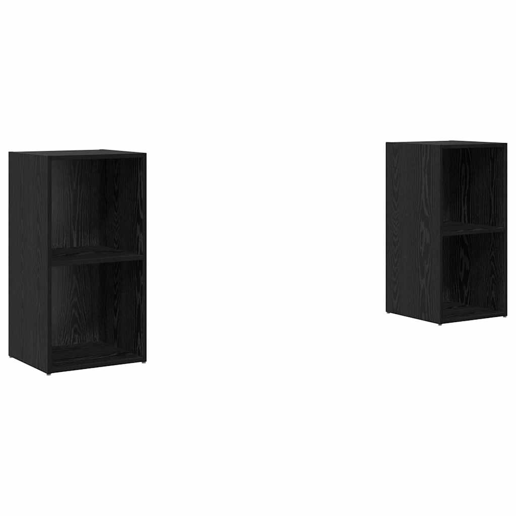 vidaXL TV-Schrankset 2 pcs Schwarz Eichen-Optik 72 x 35 x 36,5 cm