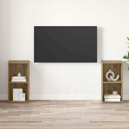 vidaXL TV-Schrankset 2 pcs Artisan-Eiche 37 x 35 x 72 cm Holzwerkstoff