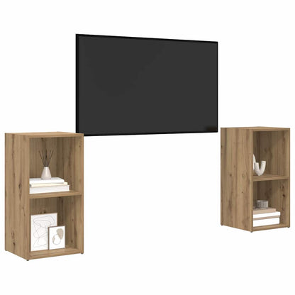 vidaXL TV-Schrankset 2 pcs Artisan-Eiche 37 x 35 x 72 cm Holzwerkstoff