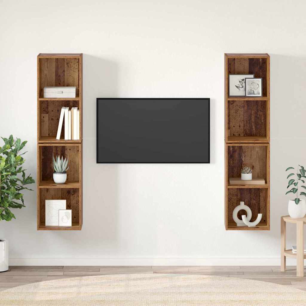 vidaXL TV-Schrankset 4 pcs Altholz 37 x 37 x 72 cm Holzwerkstoff