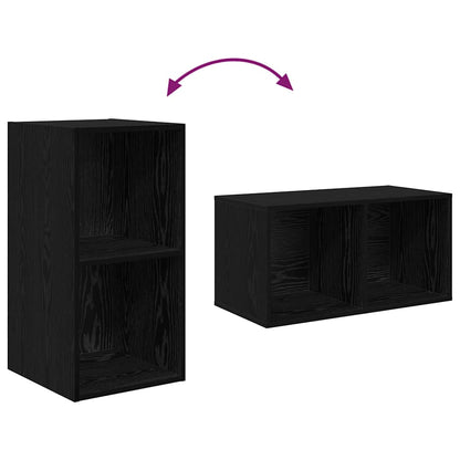 vidaXL TV-Schrankset 4 pcs Schwarz Eichen-Optik 37 x 37 x 72 cm