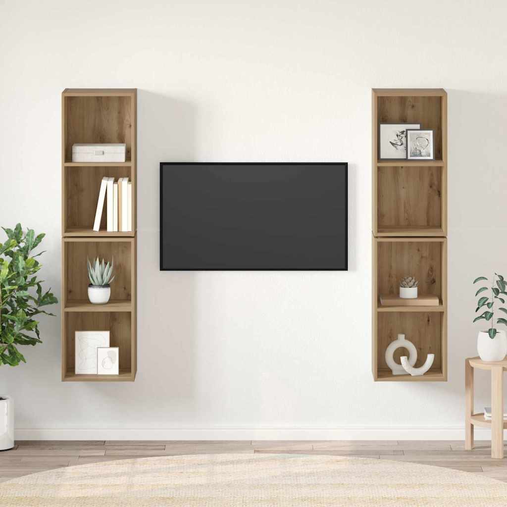 TV-Schrankset 4 pcs Artisan-Eiche 37 x 37 x 72 cm Holzwerkstoff