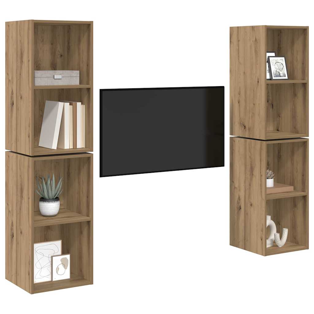 TV-Schrankset 4 pcs Artisan-Eiche 37 x 37 x 72 cm Holzwerkstoff