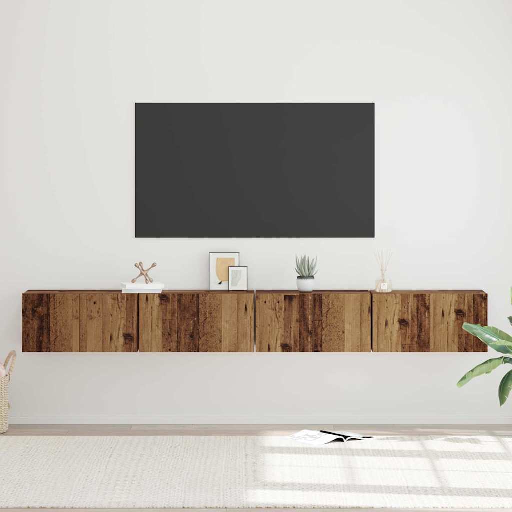 vidaXL TV-Schrankset 4 pcs Altholz 60 x 30 x 30 cm Holzwerkstoff