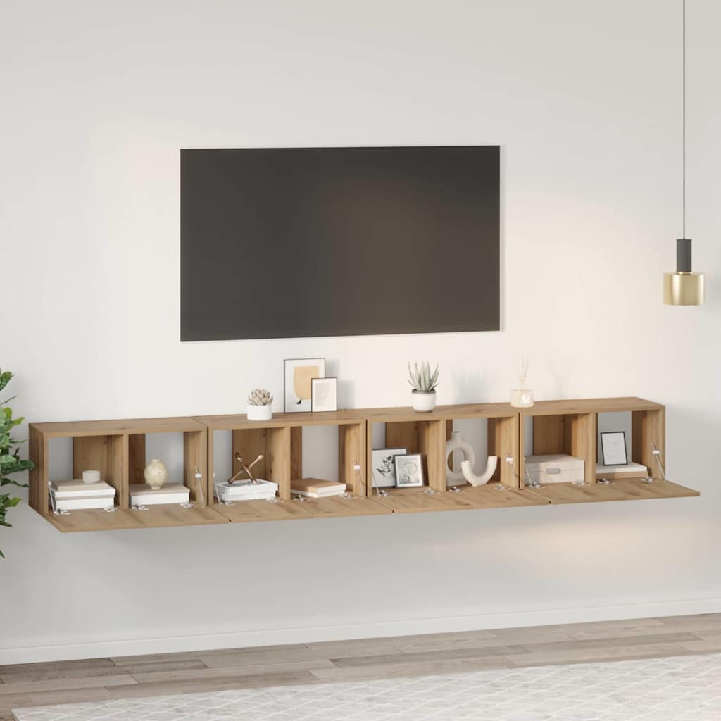 vidaXL TV-Schrankset 4 pcs Artisan-Eiche 60 x 30 x 30 cm Holzwerkstoff