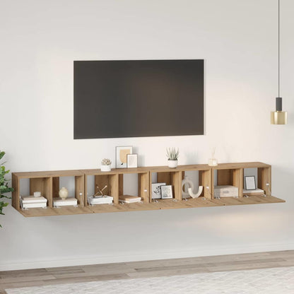 vidaXL TV-Schrankset 4 pcs Artisan-Eiche 60 x 30 x 30 cm Holzwerkstoff