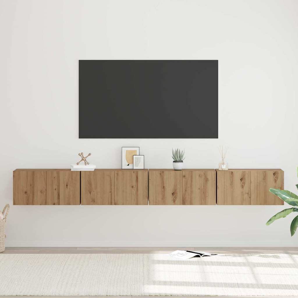 vidaXL TV-Schrankset 4 pcs Artisan-Eiche 60 x 30 x 30 cm Holzwerkstoff