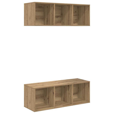 vidaXL TV-Schrankset Wandmontiert 2 pcs Artisan-Eiche 37 x 37 x 107 cm