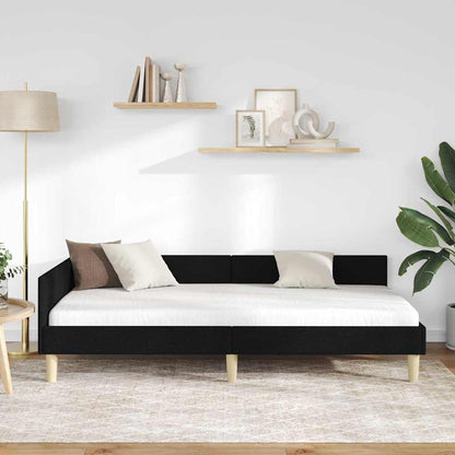 Eckbettgestell Schwarz 90 x 190 cm Stoff