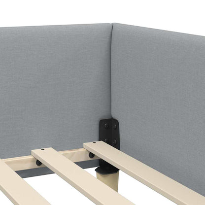 Eckbettgestell Hellgrau 100 x 200 cm Stoff