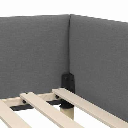 Eckbettgestell Dunkelgrau 100 x 200 cm Stoff