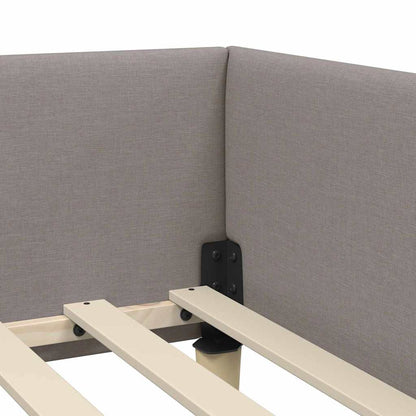 Eckbettgestell Taupe 100 x 200 cm Stoff