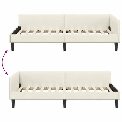 Eckbettgestell Creme 80 cm x 200 cm SamtundSperrholz