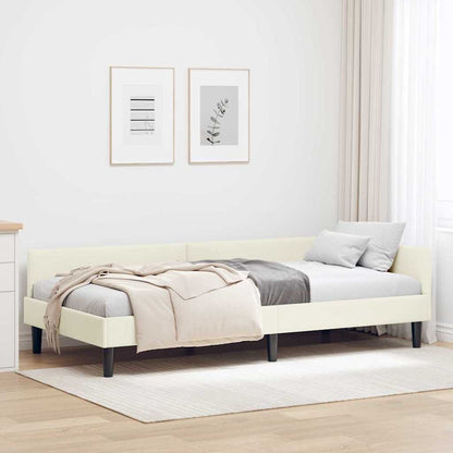 Eckbettgestell Creme 90 cm x 190 cm SamtundSperrholz