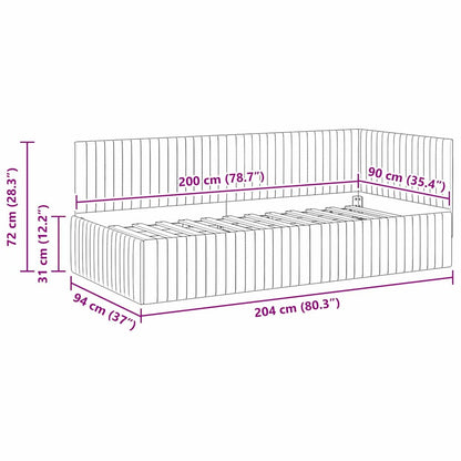 vidaXL Eckbettgestell mit Kopfteil Rosa 90 cm x 200 cm Samt