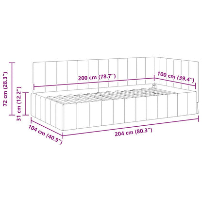 vidaXL Eckbettgestell mit Kopfteil Rosa 100 cm x 200 cm Samt