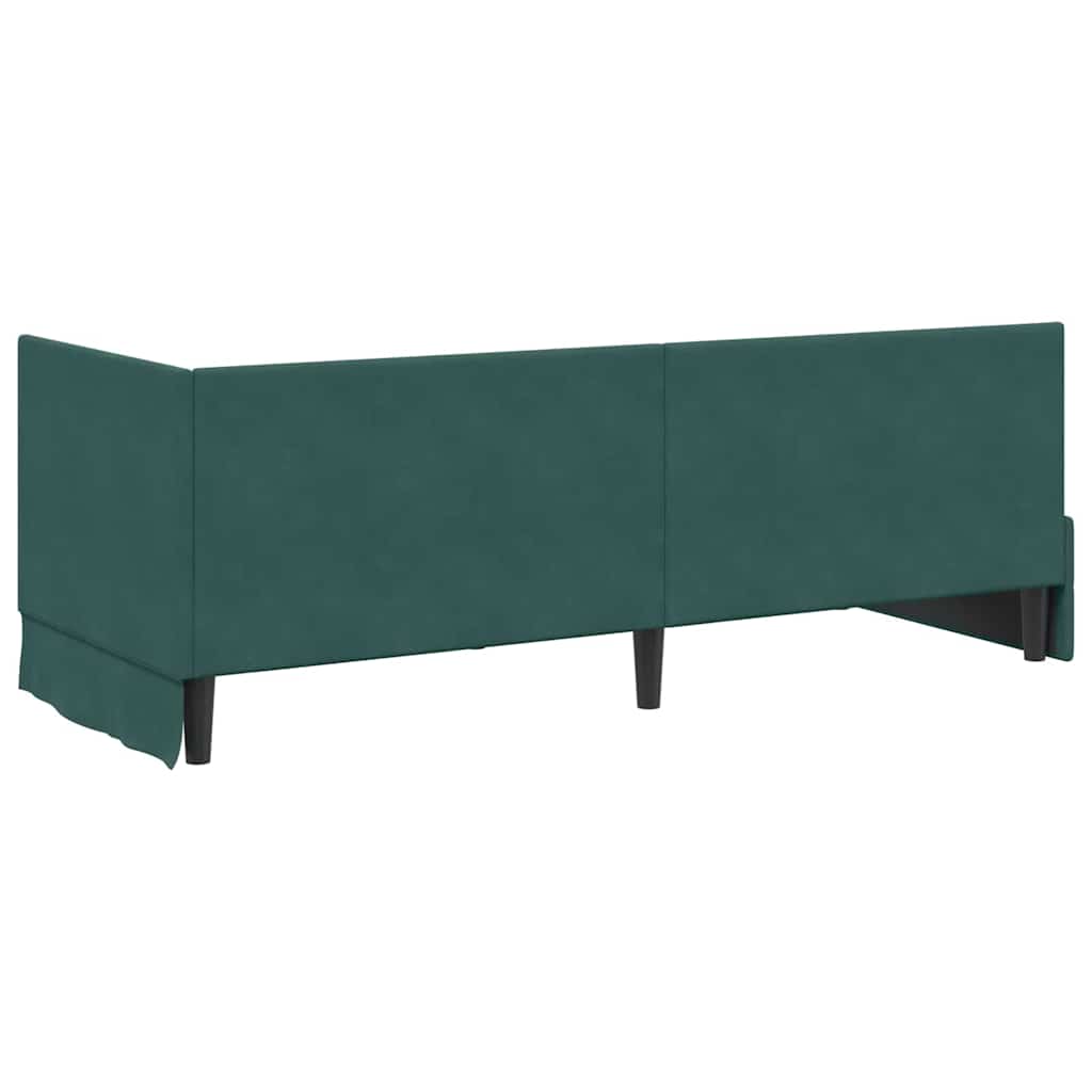 vidaXL Cadre de lit d'angle avec tête de lit Vert foncé 80 cm x 200 cm Velours