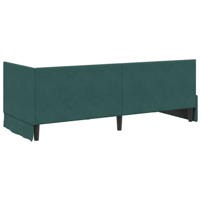 vidaXL Cadre de lit d'angle avec tête de lit Vert foncé 80 cm x 200 cm Velours
