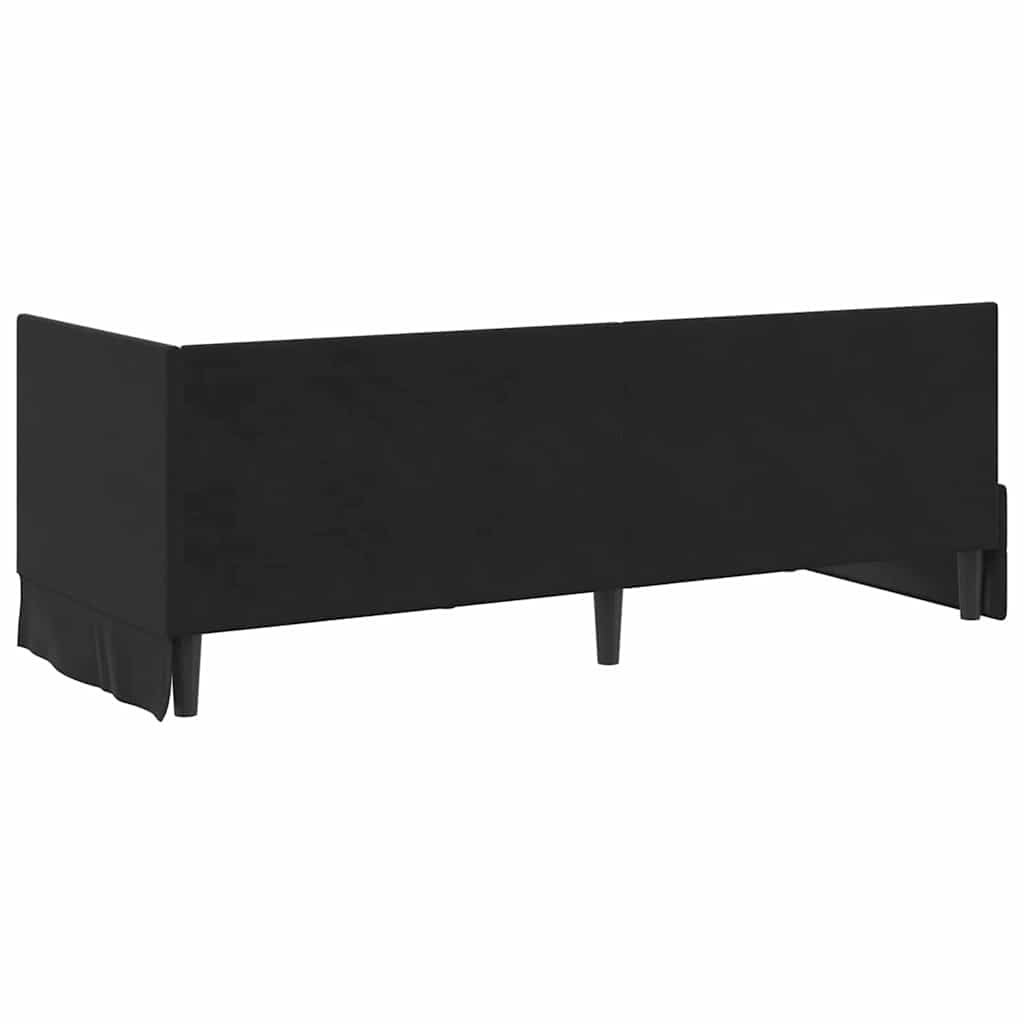 vidaXL Eckbettgestell mit Kopfteil Schwarz 80 cm x 200 cm Samt