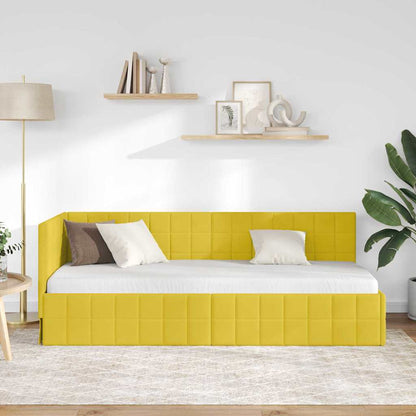 vidaXL Eckbettgestell mit Kopfteil Gelb 80 cm x 200 cm Samt