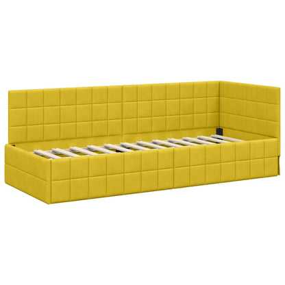 vidaXL Eckbettgestell mit Kopfteil Gelb 80 cm x 200 cm Samt