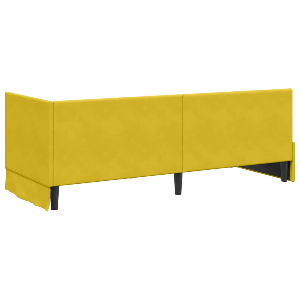 vidaXL Eckbettgestell mit Kopfteil Gelb 80 cm x 200 cm Samt