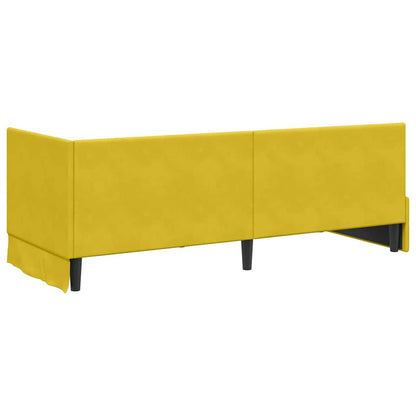 vidaXL Eckbettgestell mit Kopfteil Gelb 80 cm x 200 cm Samt