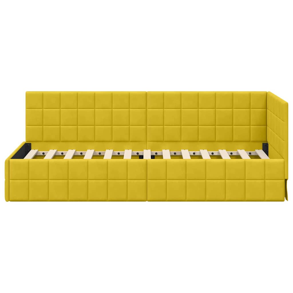 vidaXL Eckbettgestell mit Kopfteil Gelb 80 cm x 200 cm Samt