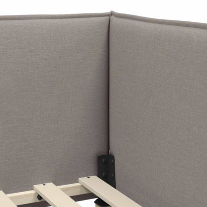 Eckbettgestell mit Kopfteil Taupe 80 x 200 cm Stoff