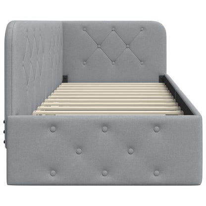 Eckbettgestell Hellgrau 80 x 200 cm Stoff