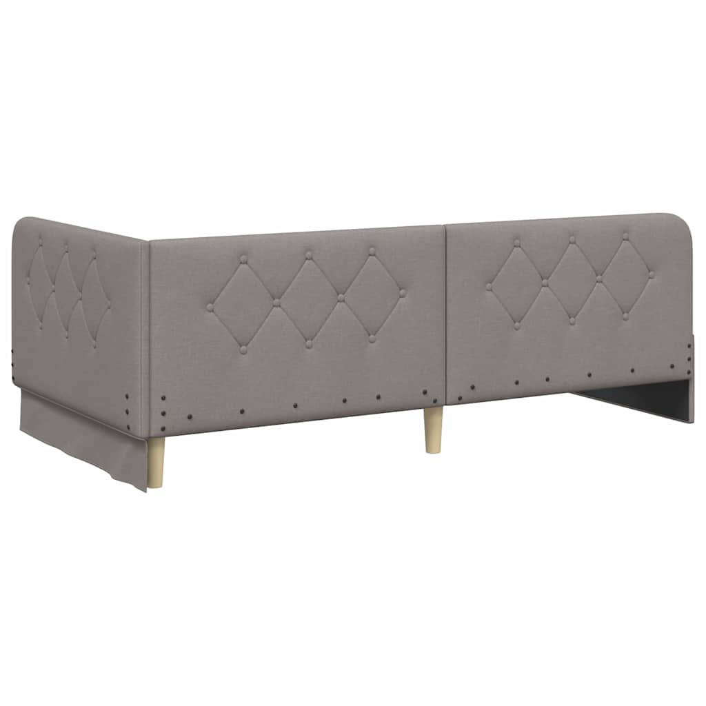 vidaXL Cadre de lit d'angle avec tête de lit Taupe 90 x 200 cm Tissu