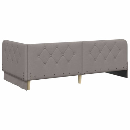 vidaXL Cadre de lit d'angle avec tête de lit Taupe 90 x 200 cm Tissu