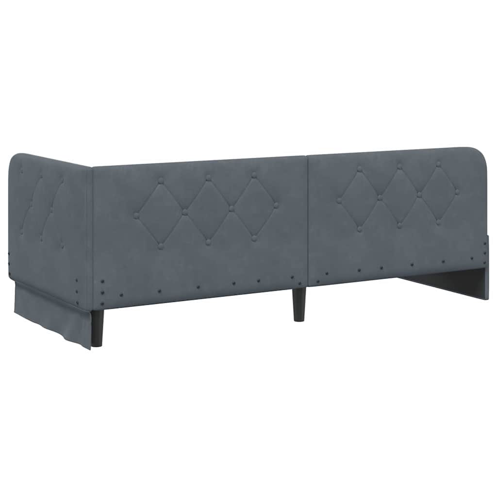 vidaXL Eckbettgestell mit Kopfteil Dunkelgrau 80 x 200 cm Samt