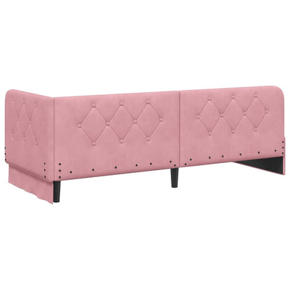 vidaXL Eckbettgestell mit Kopfteil Rosa 80 x 200 cm Samt