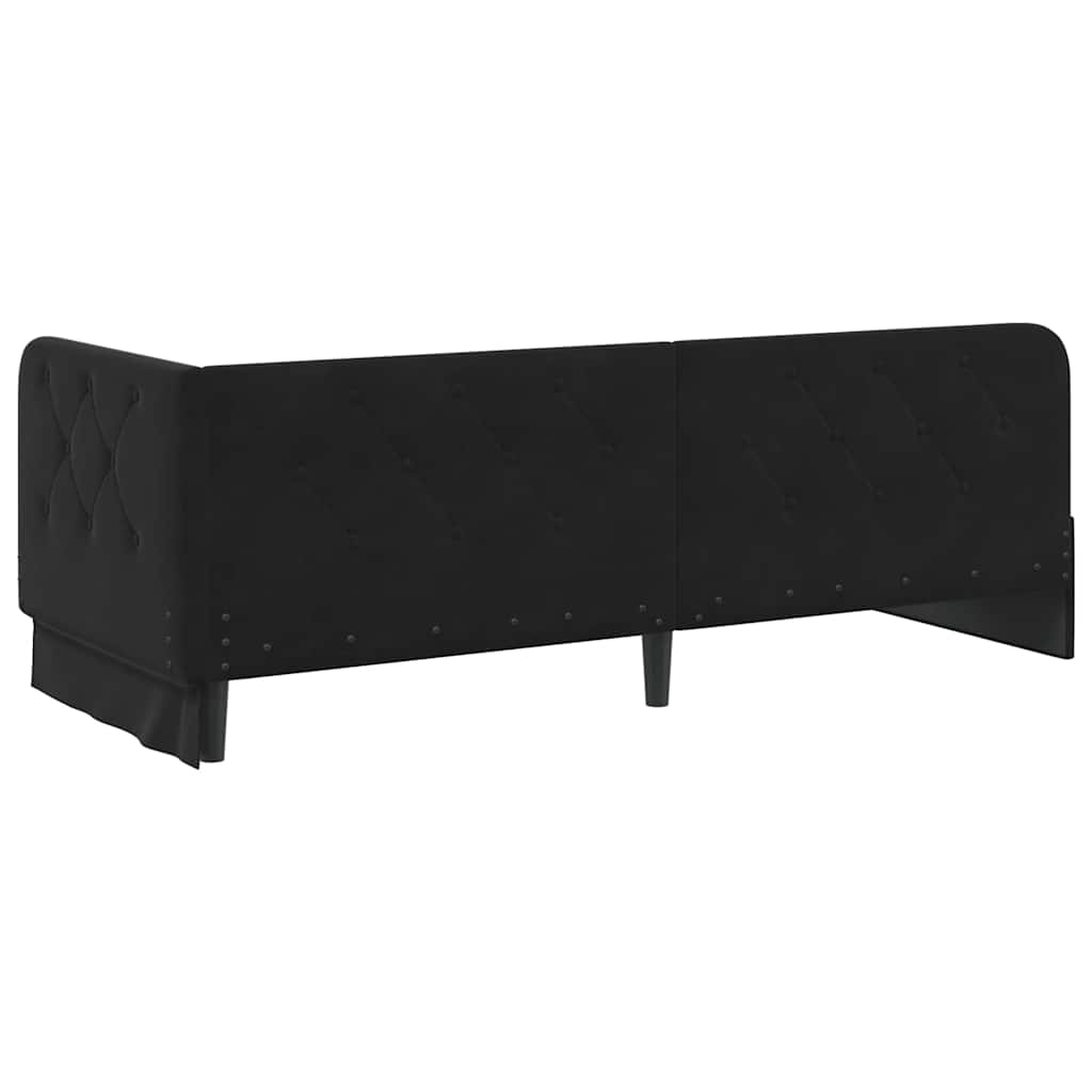 vidaXL Eckbettgestell mit Kopfteil Schwarz 80 x 200 cm Samt