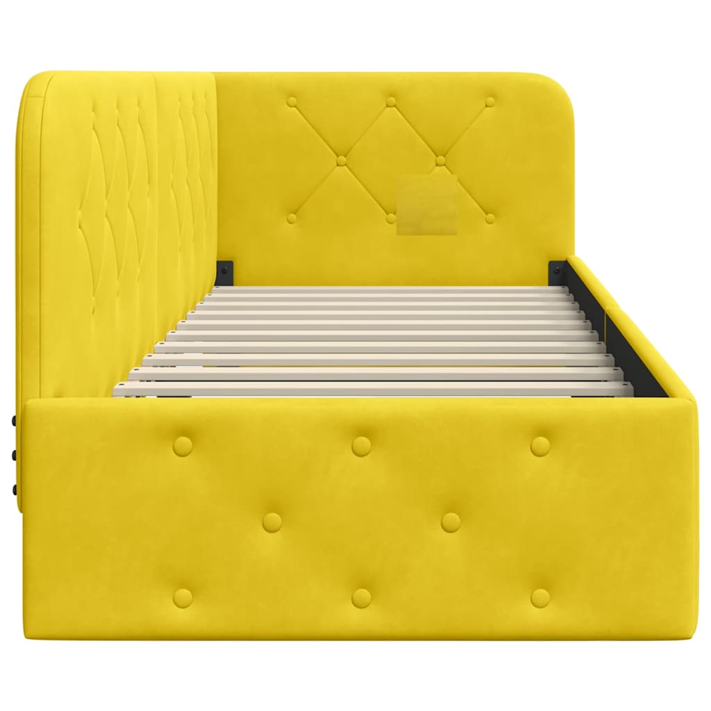 Eckbettgestell Gelb 80 x 200 cm Samt