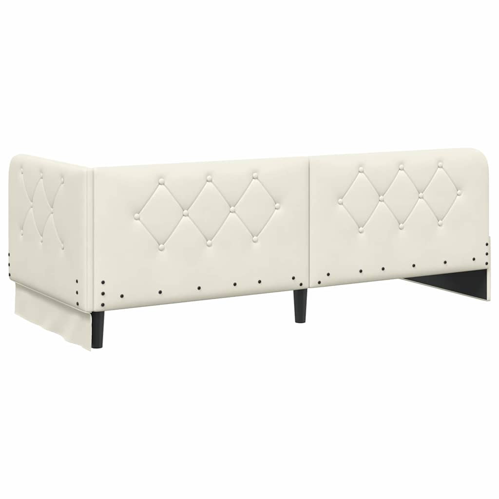 vidaXL Eckbettgestell mit Kopfteil Creme 80 x 200 cm Samt