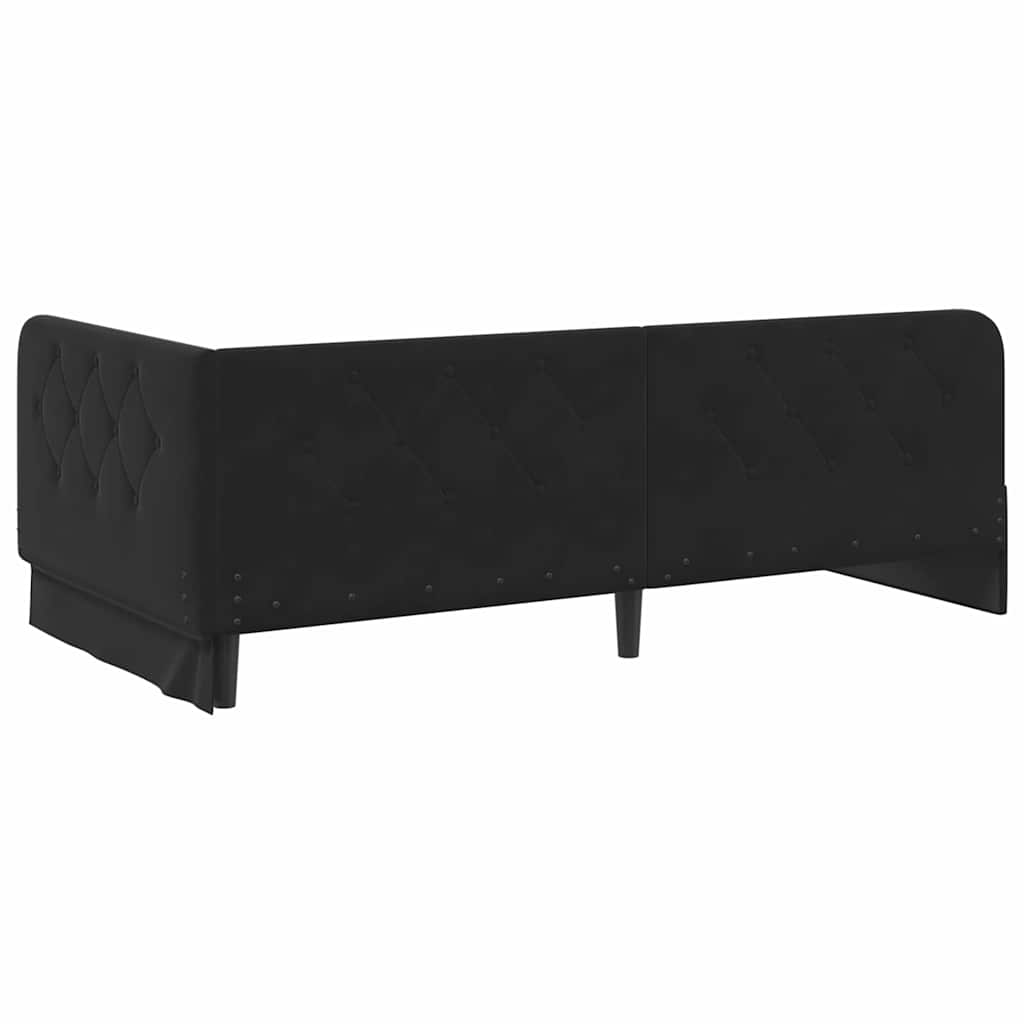 vidaXL Eckbettgestell mit Kopfteil Schwarz 90 x 190 cm Samt