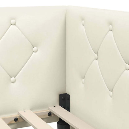vidaXL Eckbettgestell mit Kopfteil Creme 90 x 190 cm Samt