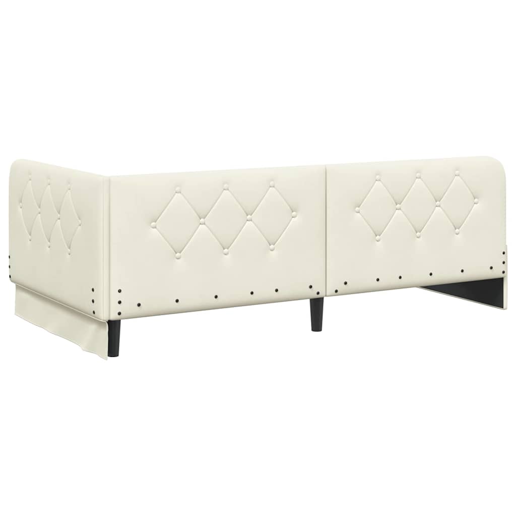 vidaXL Eckbettgestell mit Kopfteil Creme 90 x 190 cm Samt
