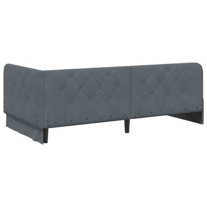 vidaXL Eckbettgestell mit Kopfteil Dunkelgrau 90 x 200 cm Samt