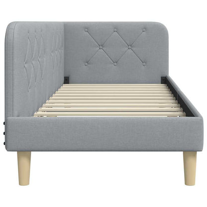 Eckbettgestell Hellgrau 80 x 200 cm Stoff