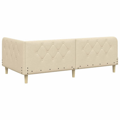 Eckbettgestell Creme 100 x 200 cm Stoff