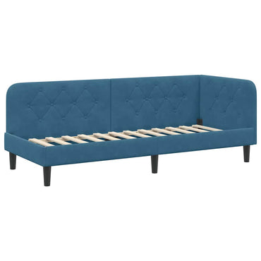 vidaXL Cadre de lit d'angle avec tête de lit Bleu 80 x 200 cm Velours